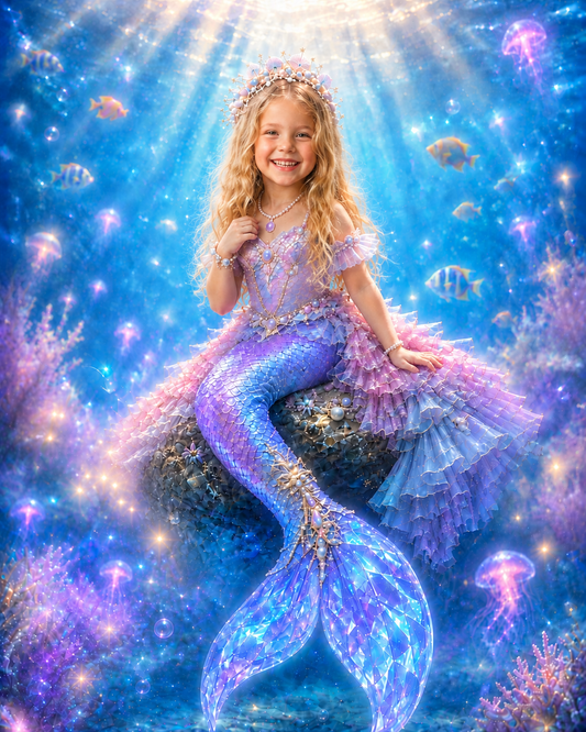 Personalized Mermaid Girl Canvas