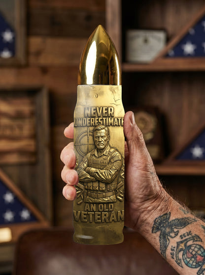 Personalized Custom Photo US Veteran Insulated Vacuum Bullet Bottle
