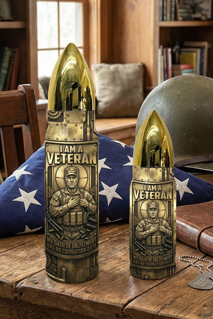 Personalized Custom Photo US Veteran Insulated Vacuum Bullet Bottle