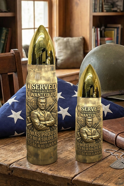 Personalized Custom Photo US Veteran Insulated Vacuum Bullet Bottle