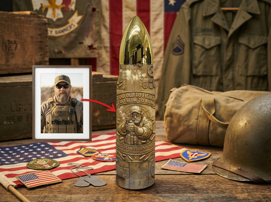 Personalized Custom Photo Veteran Insulated Vacuum Bullet Bottle