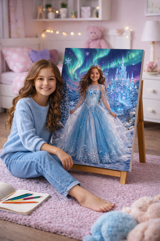 Personalized Snow Princess Girl Canvas