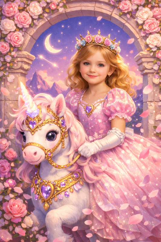 Personalized Unicorn Girl Canvas