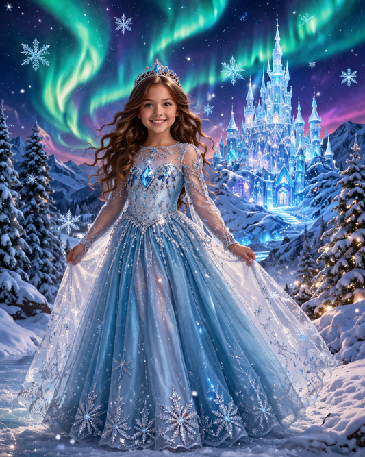 Personalized Snow Princess Girl Canvas