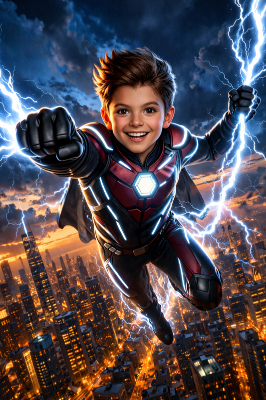 Personalized Lightning Boy Canvas