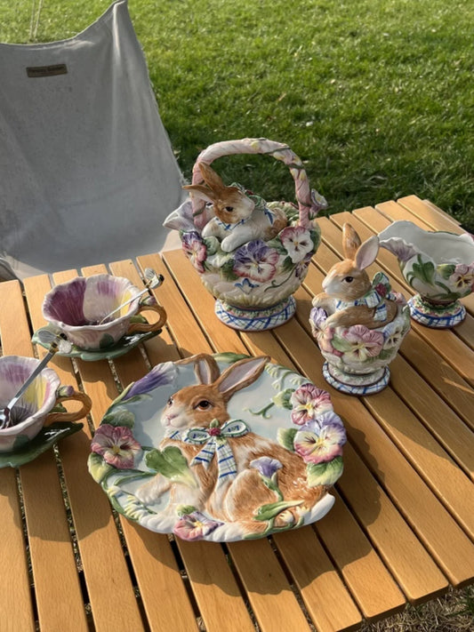 Woodland Pansy & Bunny | Artisanal Spring Tea Collection
